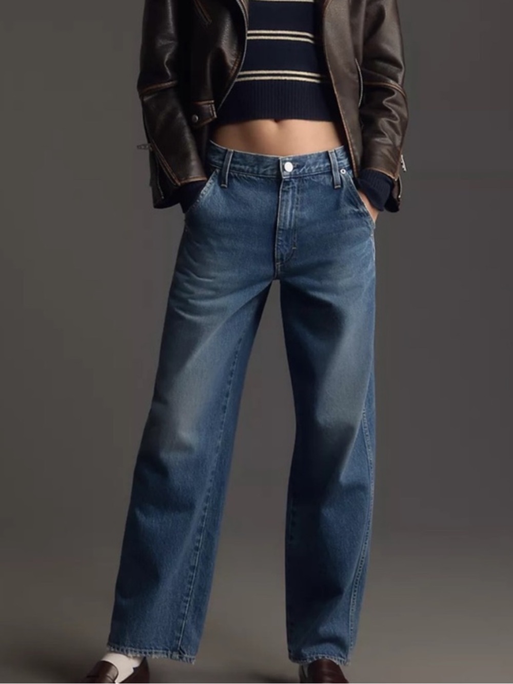 AMO Women's Jocelyn Wide-Leg Mid-Rise Trouser Jeans